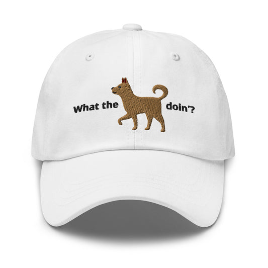 What the dog doin'? Dad Hat
